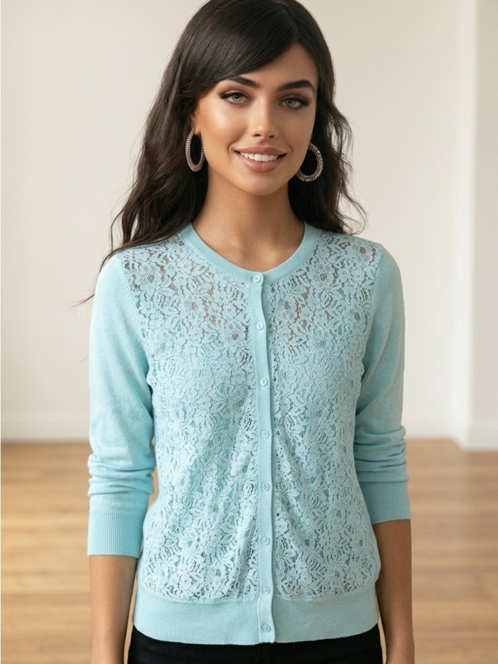 NWT LOFT Lacey 3/4 Sleeve Fitted Cardigan